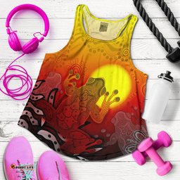 Aboriginal Women's Racerback Tank Indigenous Frog Red
