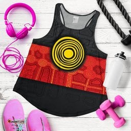 Aboriginal Women's Racerback Tank Aussie Indigenous Flag