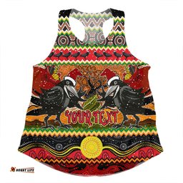 Australia Christmas Aboriginal Custom Women Racerback Singlet - Aboriginal Dreamtime Wangkarnal Crows Women Racerback Singlet