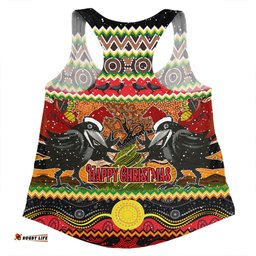 Australia Christmas Aboriginal Custom Women Racerback Singlet - Aboriginal Dreamtime Wangkarnal Crows Women Racerback Singlet