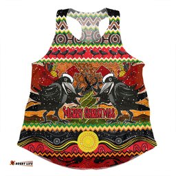 Australia Christmas Aboriginal Custom Women Racerback Singlet - Aboriginal Dreamtime Wangkarnal Crows Women Racerback Singlet