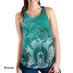 Aboriginal Women's Racerback Tank Torres Strait Islands in Wave