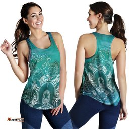 Aboriginal Women's Racerback Tank Torres Strait Islands in Wave