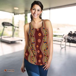 Racerback Tank Aboriginal Dot Painting Top Tank Women