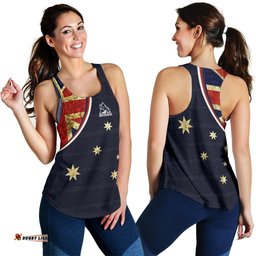 Racerback Tank Aus Flag Top Tank Vintage Kangaroo Symbol Women