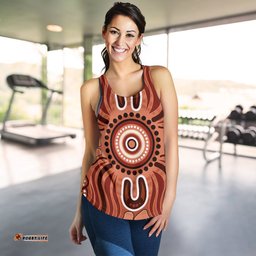 Aboriginal Women's Racerback Tank Indigenous Art Patterns Ver02