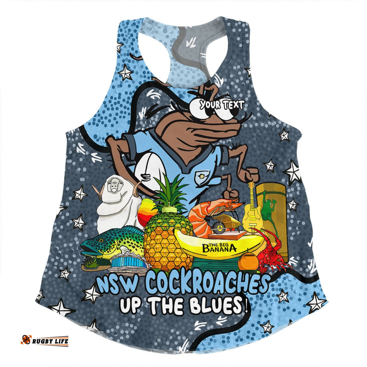 New South Wales Cockroaches Custom Women Racerback Singlet - Australian Big Things Women Racerback Singlet
