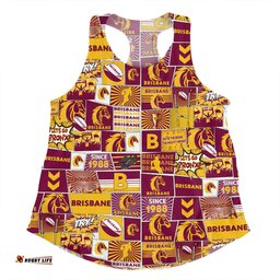 Brisbane Broncos Women Racerback Singlet - Team Of Us Die Hard Fan Supporters Comic Style Women Racerback Singlet