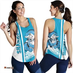 Cronulla-Sutherland Sharks Women's Racerback Tank - Sharks Mascot Quater Style