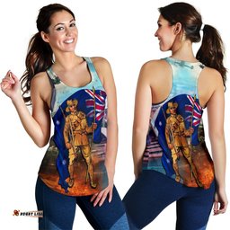 Anzac Women's Racerback Tank Australian Soldier