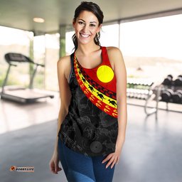 Aboriginal Women's Racerback Tank Indigenous Flag Circle Dot Painting