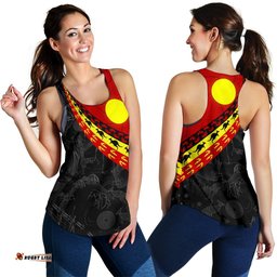 Aboriginal Women's Racerback Tank Indigenous Flag Circle Dot Painting