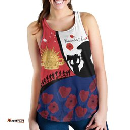 Anzac Day Women's Racerback Tank We will remember Them