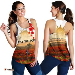 Anzac Day Women's Racerback Tank We Will Remember Them