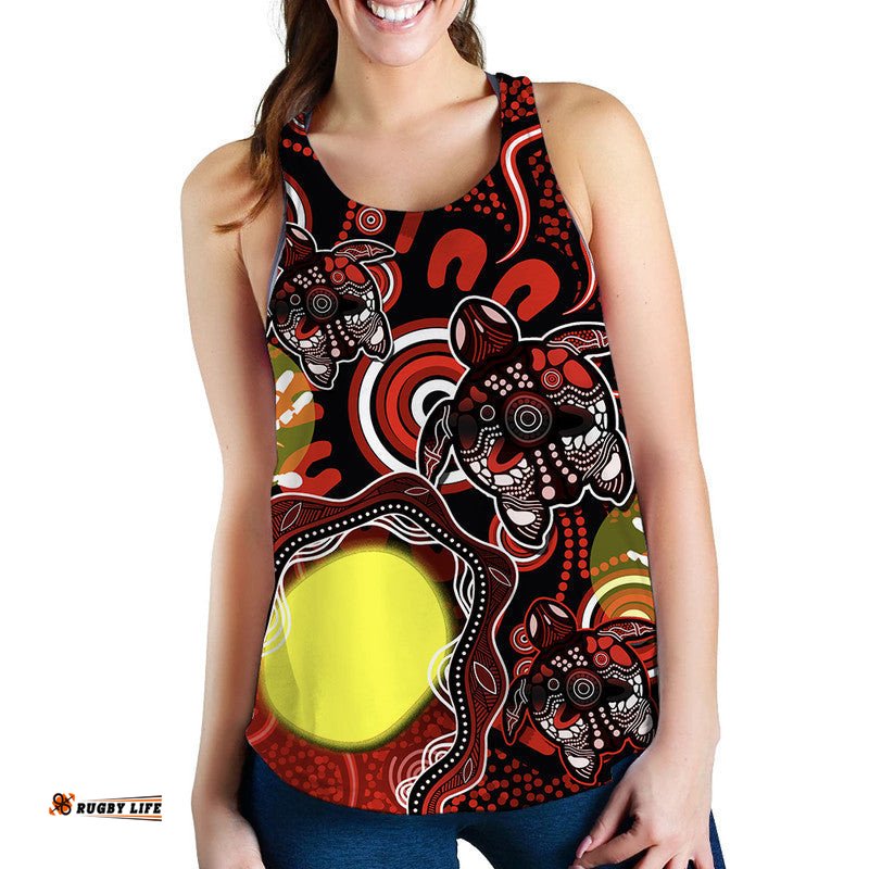 Aboriginal Flag NAIDOC Turtle Women Tank Top