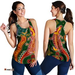 Custom Personalised Aboriginal Art Crocodile Women Racerback Tank You Are Number One