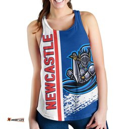 Newcastle Knights Sport Women's Racerback Tank - Knights Mascot Quater Style