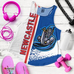 Newcastle Knights Sport Women's Racerback Tank - Knights Mascot Quater Style