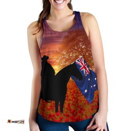 Anzac Day 2021 Women's Racerback Tank Lest We Forget