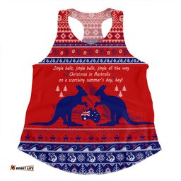 Australian Christmas Carol Christmas Women Racerback Singlet - Jingle Bells Ugly Style Women Racerback Singlet
