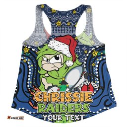Canberra Raiders Christmas Custom Women Racerback Singlet - Christmas Knit Patterns Vintage Jersey Ugly Women Racerback Singlet