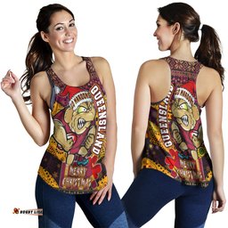 Cane Toads Christmas Women Racerback Tank - QLD Go Maroons Cane Toads Aboriginal Inspired With Snowflake