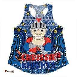 Newcastle Knights Christmas Custom Women Racerback Singlet - Christmas Knit Patterns Vintage Jersey Ugly Women Racerback Singlet
