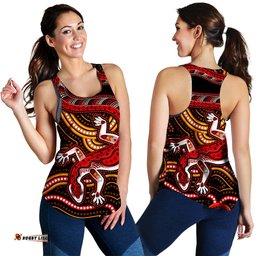 Aboriginal Art Lizard Women Racerback Tank You Are Number One