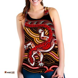 Aboriginal Art Lizard Women Racerback Tank You Are Number One