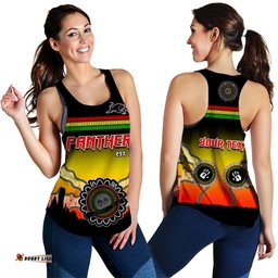 Custom Personalised Panthers Women Racerback Tank Go The Mighty Penrith Aboriginal