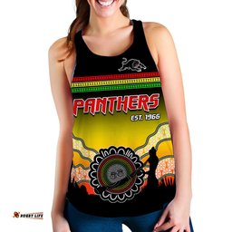 Custom Personalised Panthers Women Racerback Tank Go The Mighty Penrith Aboriginal