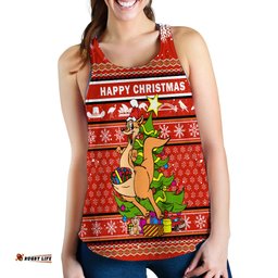 Custom Personalised Australia Christmas Kangaroo Aboriginal Pattern Women Tank Top