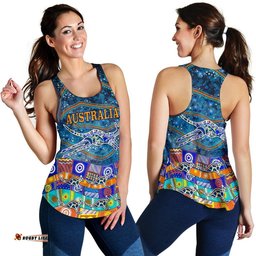 Australia Women Racerback Tank - Kangaroo Dreaming