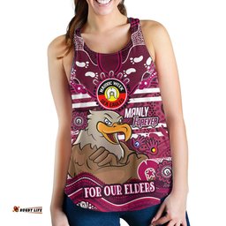 Manly Warringah Sea Eagles Custom Women Racerback Tank - For Our Elders Home Jersey Tank