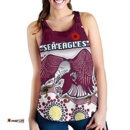Sea Eagles Anzac Day Women Racerback Tank Simple Indigenous Camouflage