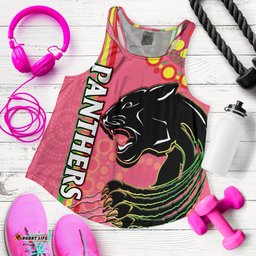Panthers Rugby Women Racerback Tank The Mountain Men Aboriginal Art Dynamic Pink Version