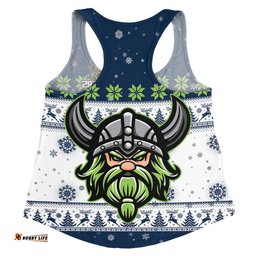 Canberra Raiders Christmas Custom Women Racerback Singlet - Special Ugly Christmas Women Racerback Singlet
