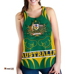 Racerback Tank Australian Coat Of Arms Tank Koala