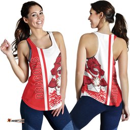 St. George Illawarra Dragons Women's Racerback Tank - St. George Illawarra Dragons Mascot Quater Style