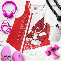 St. George Illawarra Dragons Women's Racerback Tank - St. George Illawarra Dragons Mascot Quater Style