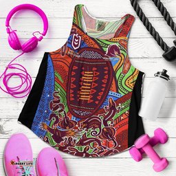Custom Personalised Brisbane Broncos 2022 Woman Racerback Tank Indigenous Vibes