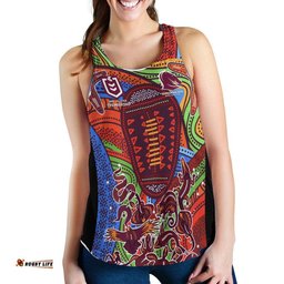 Custom Personalised Brisbane Broncos 2022 Woman Racerback Tank Indigenous Vibes