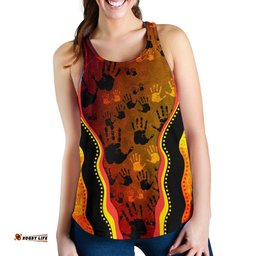 Racerback Tank Aboriginal Patterns Tank Top Golden Style Women