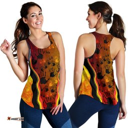 Racerback Tank Aboriginal Patterns Tank Top Golden Style Women