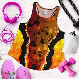 Racerback Tank Aboriginal Patterns Tank Top Golden Style Women