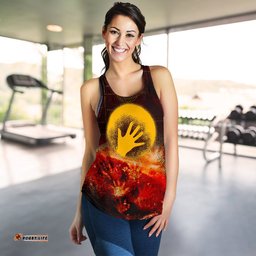Aboriginal Women's Racerback Tank Indigenous Flag Hand Art