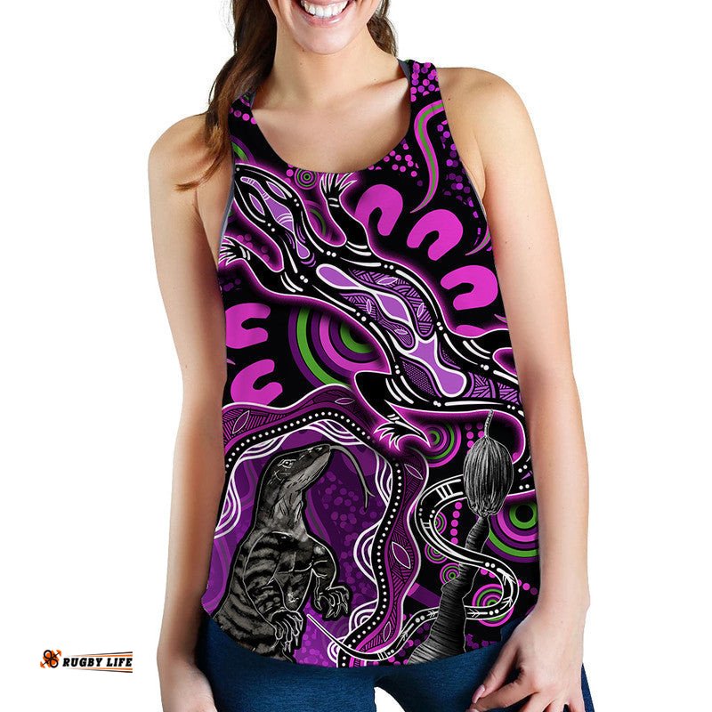 Aboriginal Lizard Women Tank Top Pink Color