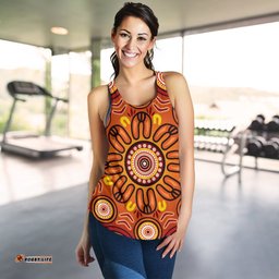 Aboriginal Women's Racerback Tank Circle Flowers Patterns VER01