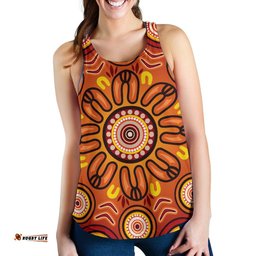 Aboriginal Women's Racerback Tank Circle Flowers Patterns VER01
