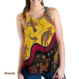 Aboriginal Racerback Tank Indigenous Animals Life Art